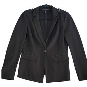 White House Black Market Black Blazer with Epaulettes Size 10